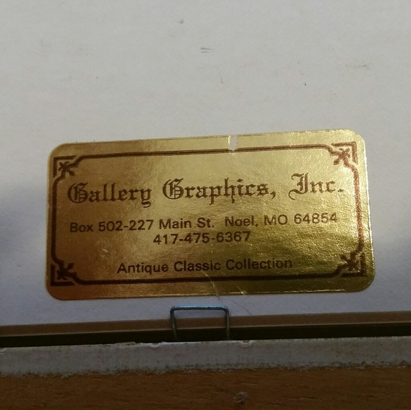 Girl & Boy on Sled Winter Scene Matted Print EVC - Picture 5 of 5